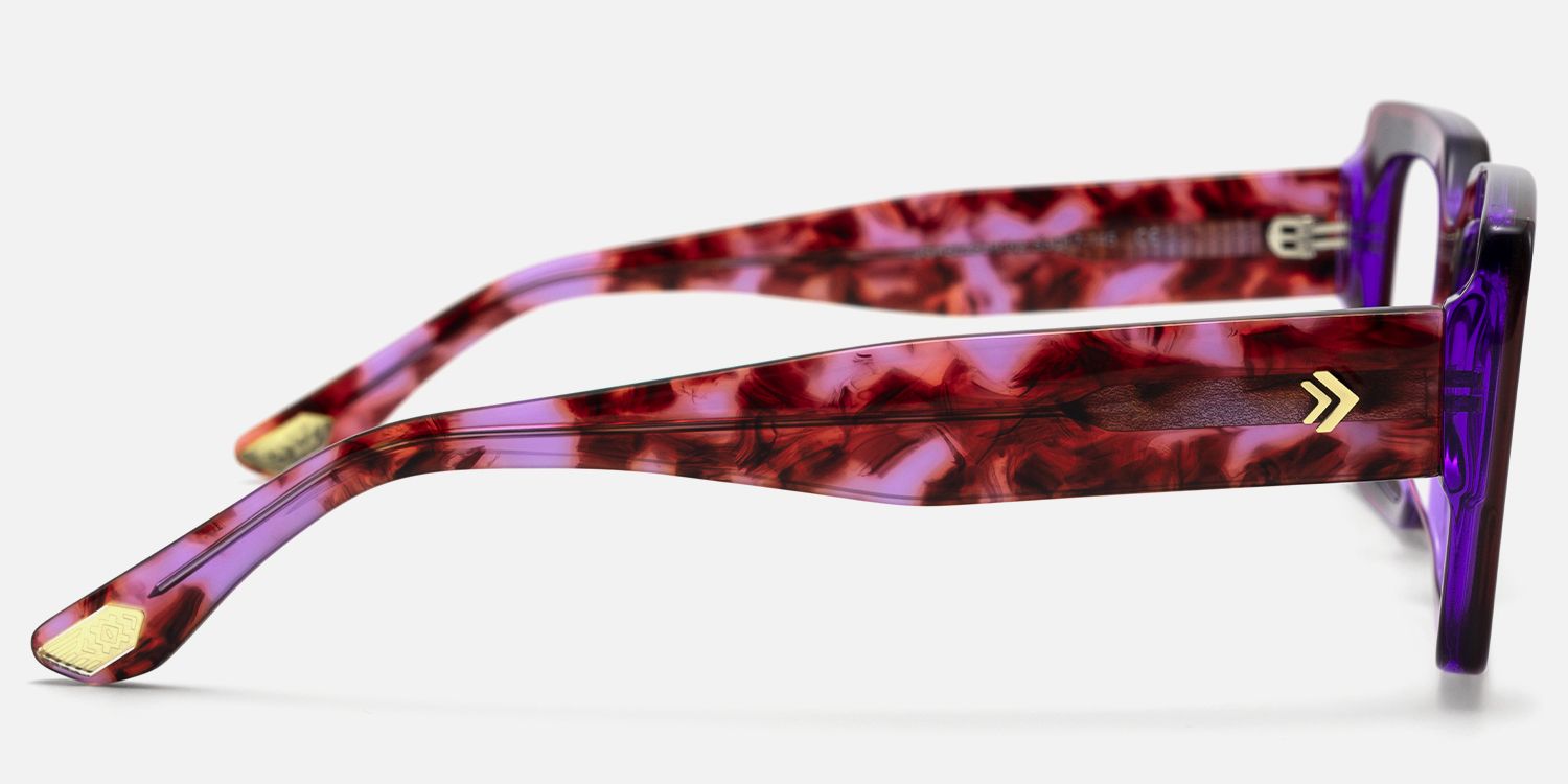 Kente - Rectangle Purple Eyeglasses product detail 3
