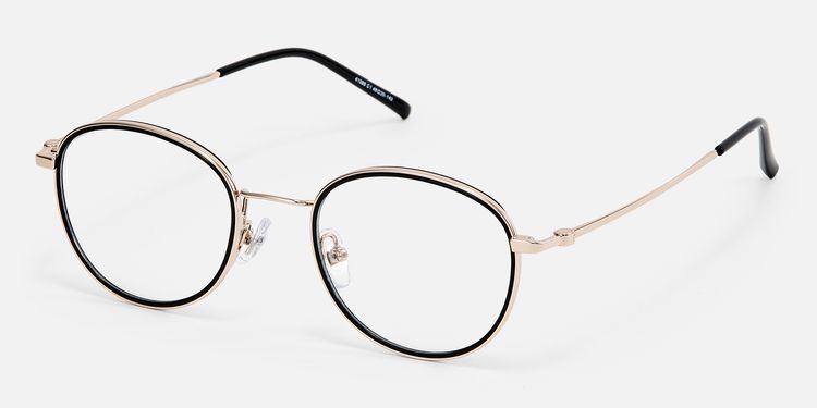 Harlow - Oval Black Eyeglasses by Vooglam