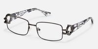 Aurae - Rectangle Grey Eyeglasses | Vooglam Front View