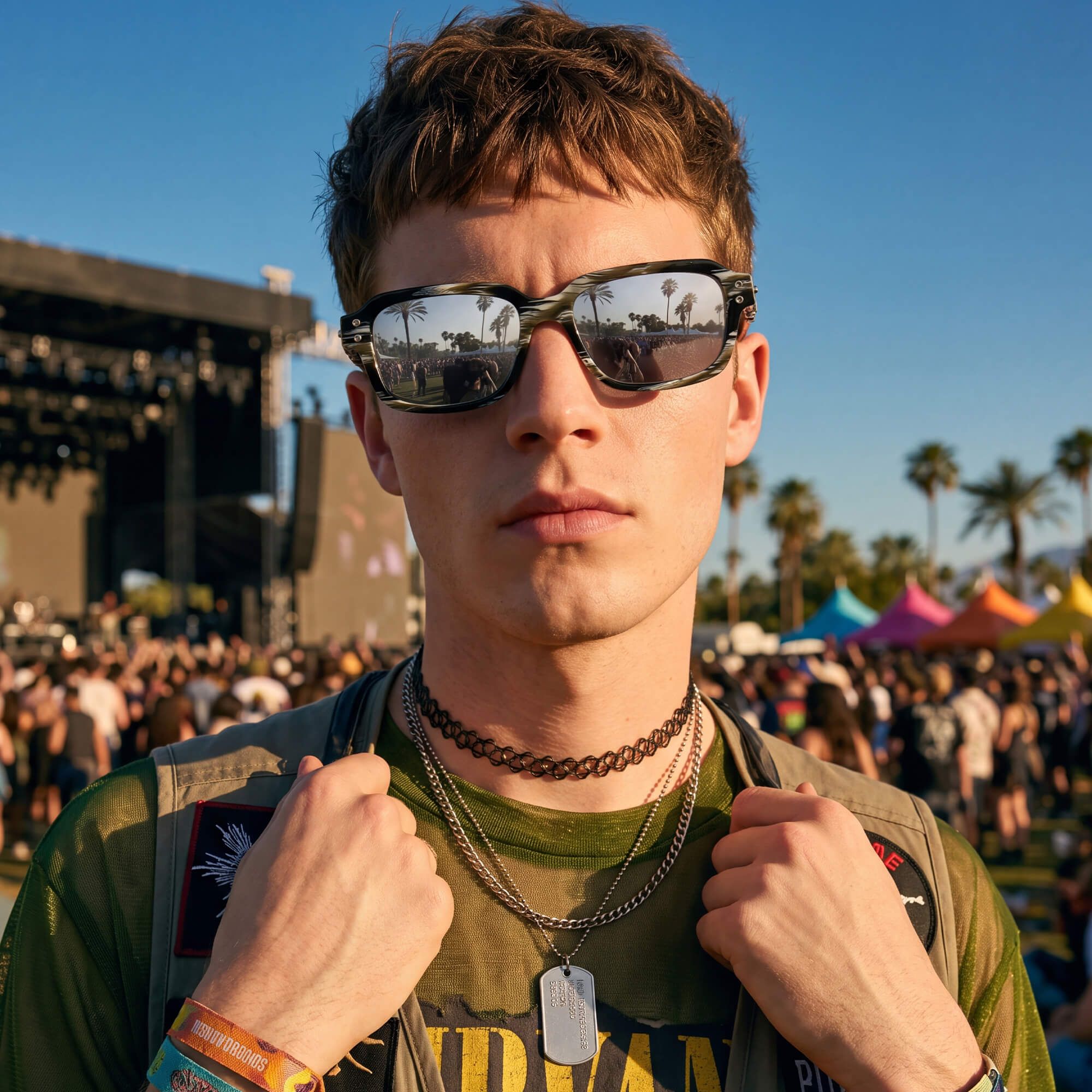 Vooglam Street Style in Real Life: Anacortes - Silver Mirrored Horn Rim Guitar Shades by Vooglam