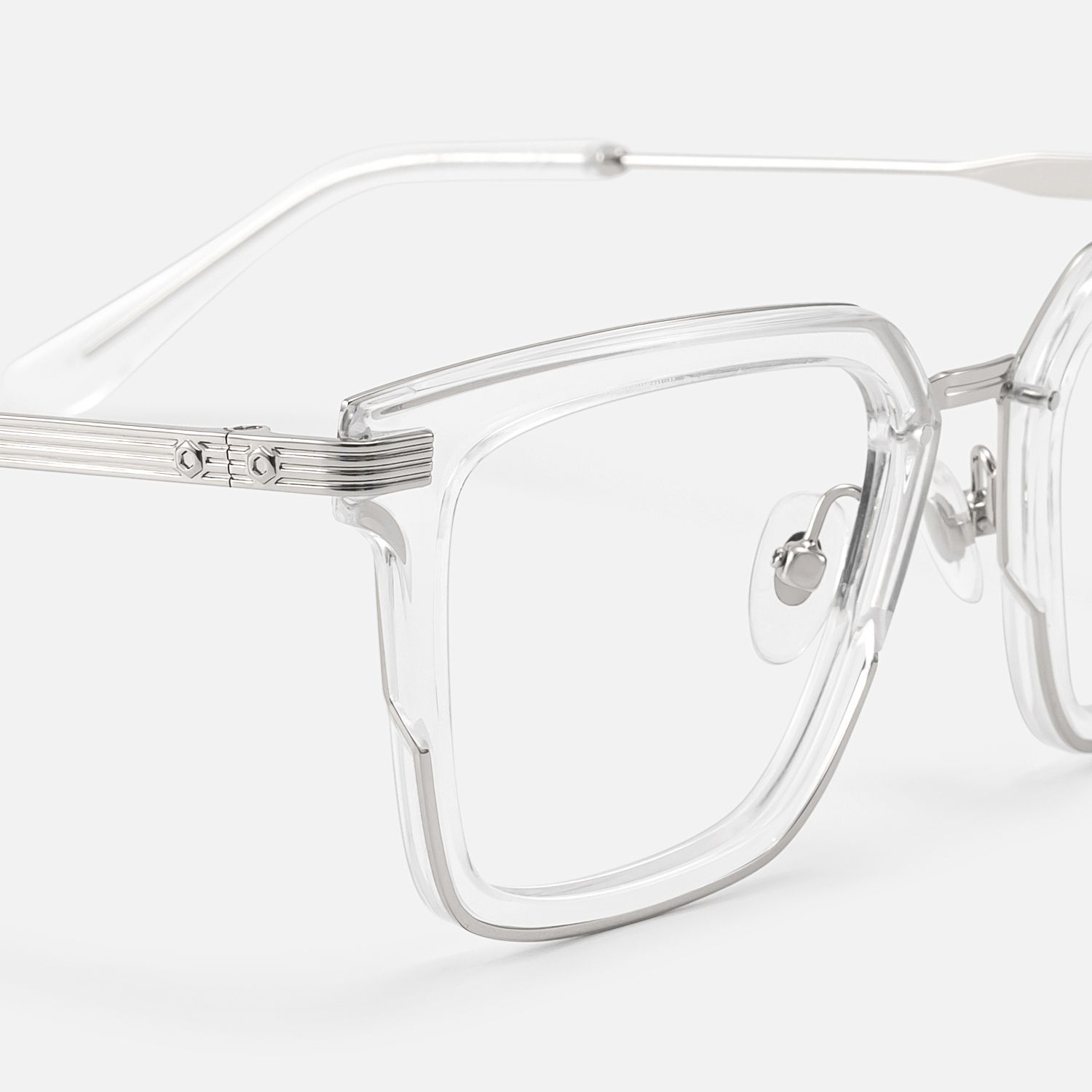 Kassel - Lightweight Clear Square Mixed Glasses | Vooglam Design Details