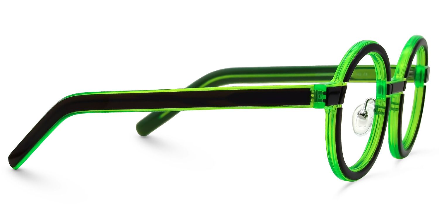 Rooney - Round Black/Green Eyeglasses product detail 4