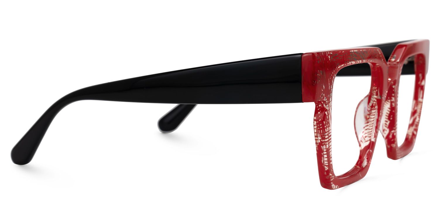 Ekanta - Square Red Eyeglasses | Vooglam 4