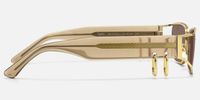 Riff - Rectangle Gold Sunglasses | Vooglam Side View