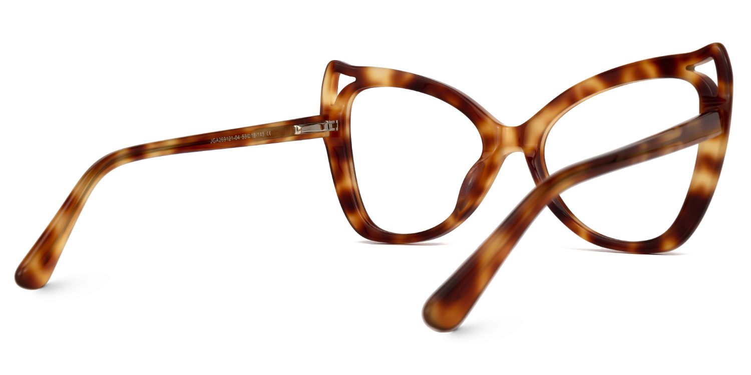 Bahadur - Cat Eye Tortoise Eyeglasses | Vooglam Side View