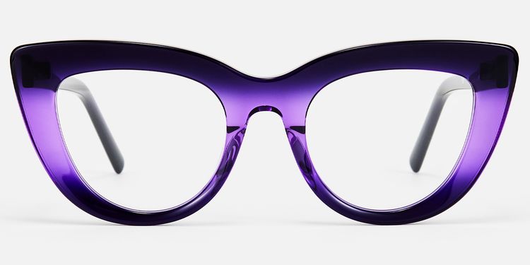 Pastora - Retro Cateye Purple Glasses by Vooglam