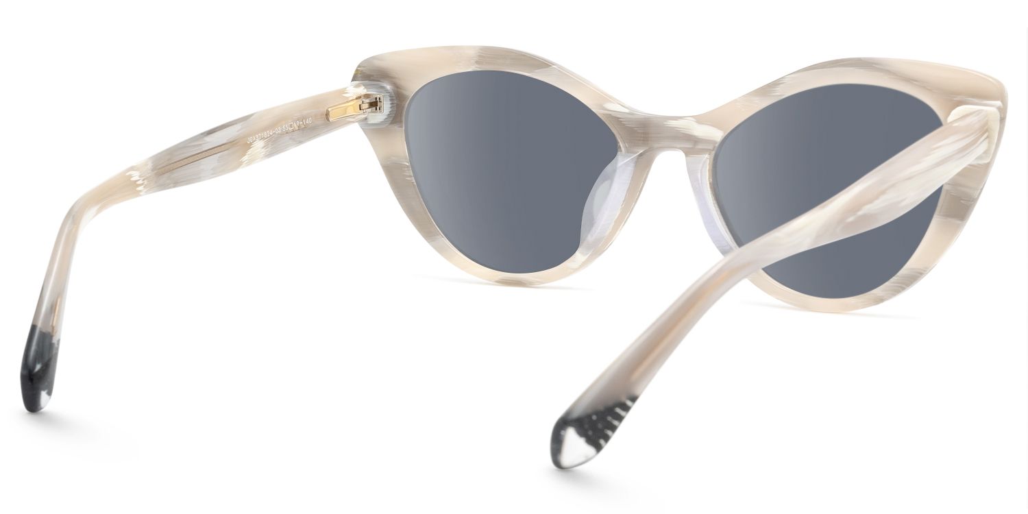 Naira - Cat Eye White Prescription Sunglasses by Vooglam - Side View