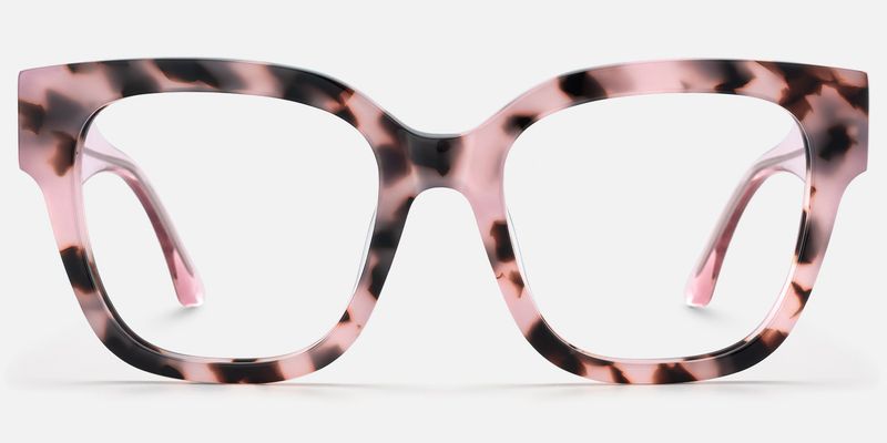 Lorette - Square Pink Eyeglasses | Vooglam