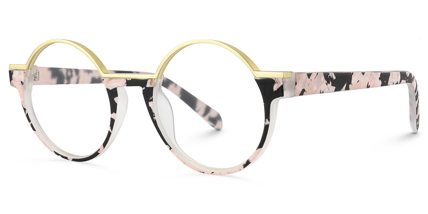 Latina - Round Floral Eyeglasses | Vooglam Front View