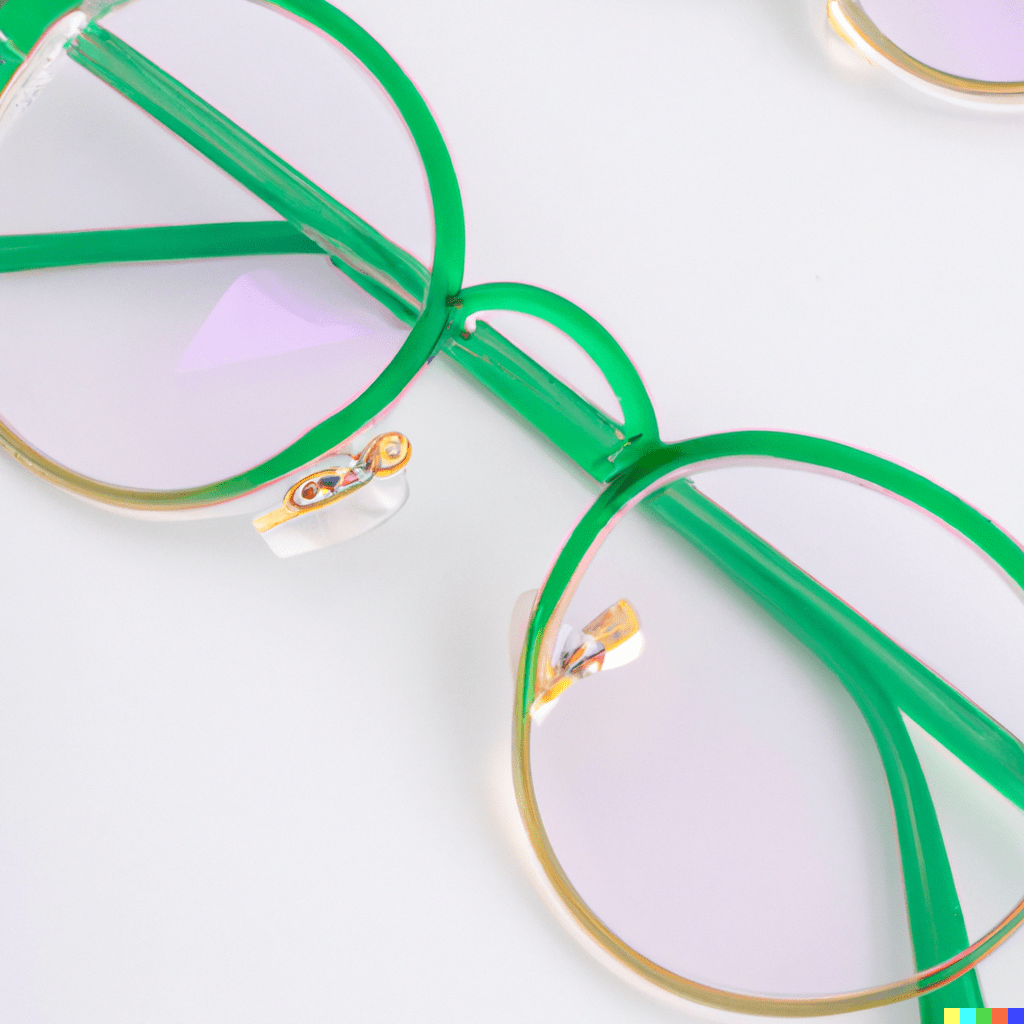 Ladies green rimmed glasses frames