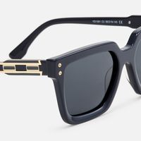 Cavalier - Rectangle Grey Sunglasses | Vooglam Design Details