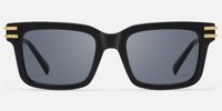 Anansi - Black Rectangle Sunglasses | Vooglam Angle View