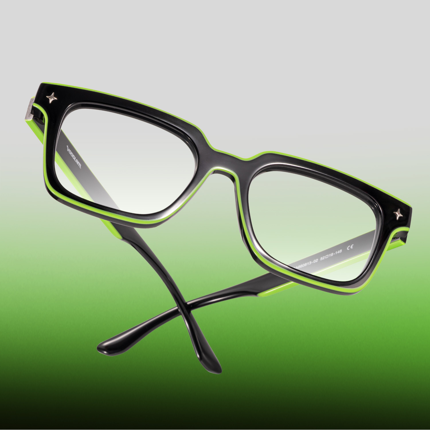 Fractal - Square Black Eyeglasses - 1