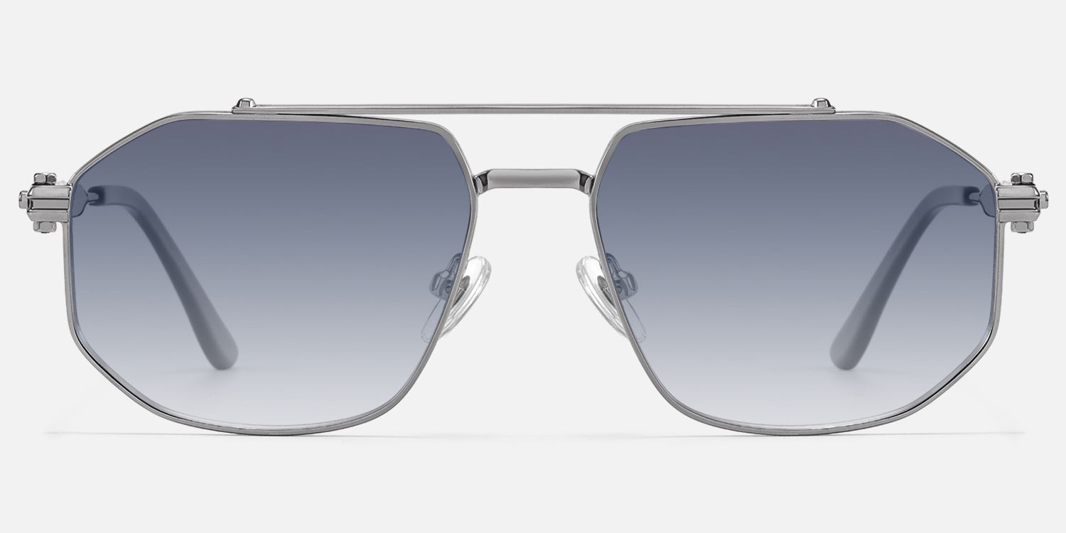 Ando - Light Gunmetal Gradient Gray Sunglasses | Vooglam Angle View