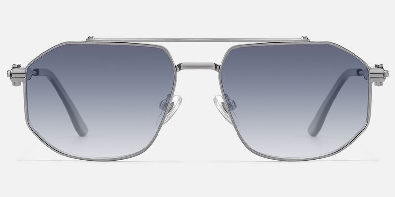 Ando - Light Gunmetal Gradient Gray Sunglasses | Vooglam
