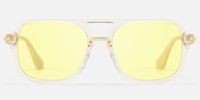 Marfa - Clear Yellow Aviator Sunglasses | Vooglam Angle View
