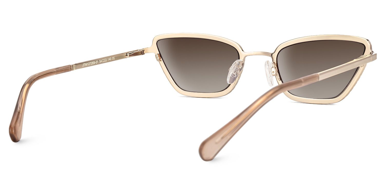 Farrell - Cat Eye Gold Prescription Sunglasses | Vooglam Side View