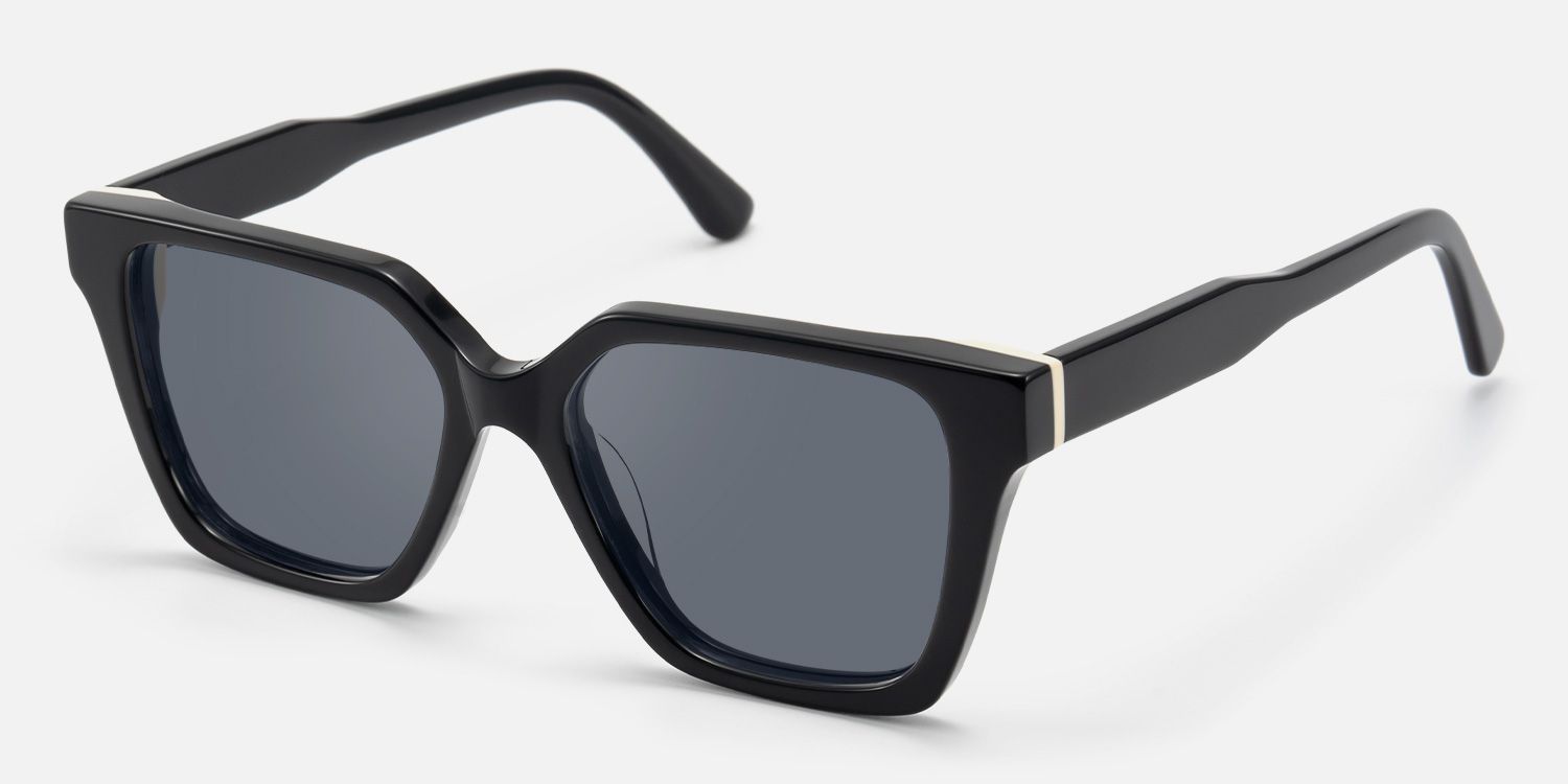 Eclipse - Square Black Sunglasses | Vooglam Front View