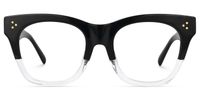 Carole - Rectangle Black/Crystal Eyeglasses | Vooglam Angle View