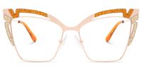 Haizlee - Cat Eye Orange Eyeglasses | Vooglam Angle View