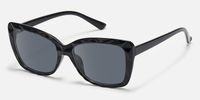 Letitia - Rectangle Black Sunglasses | Vooglam Front View