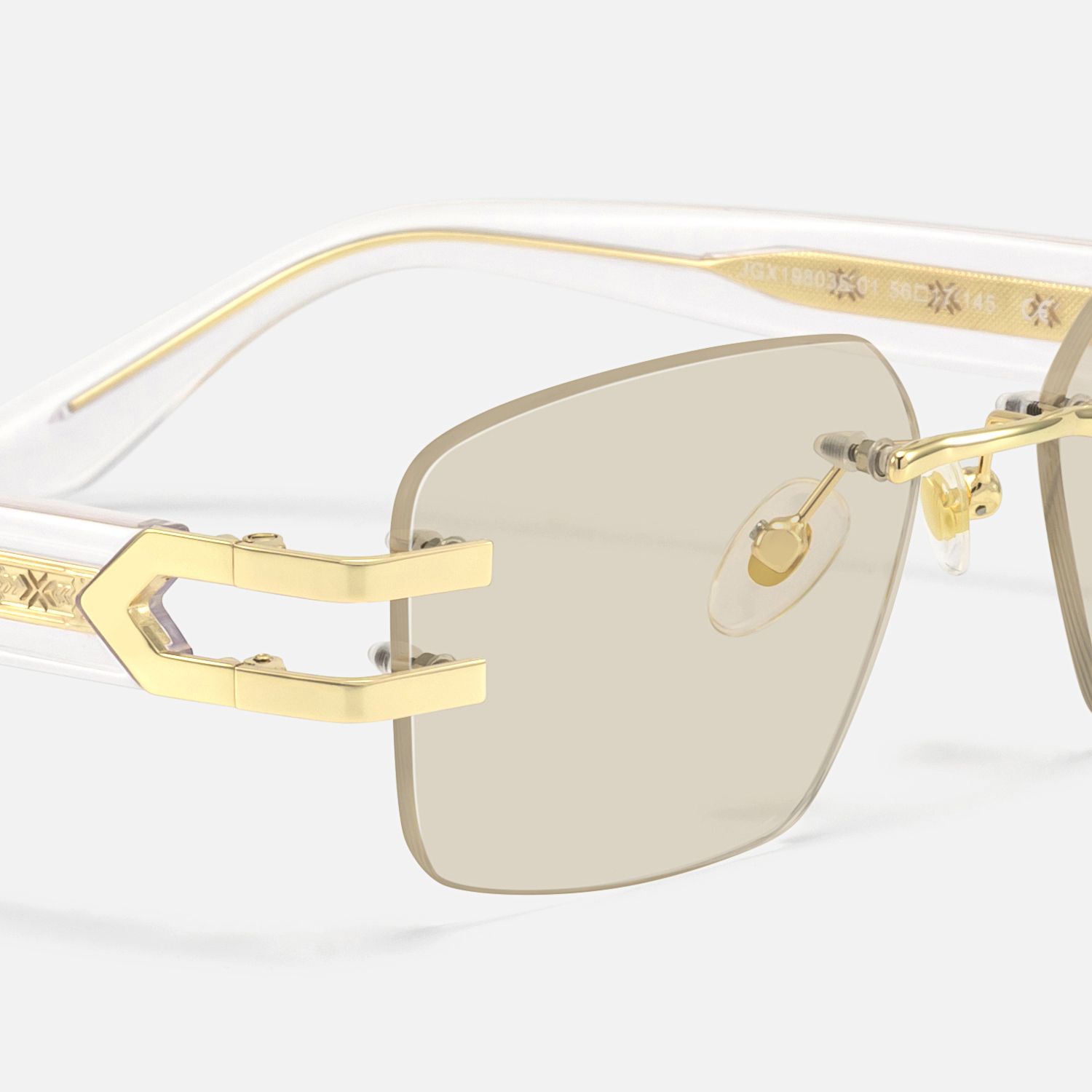Aurum - Black Rimless Rectangle Glasses | Vooglam Design Details
