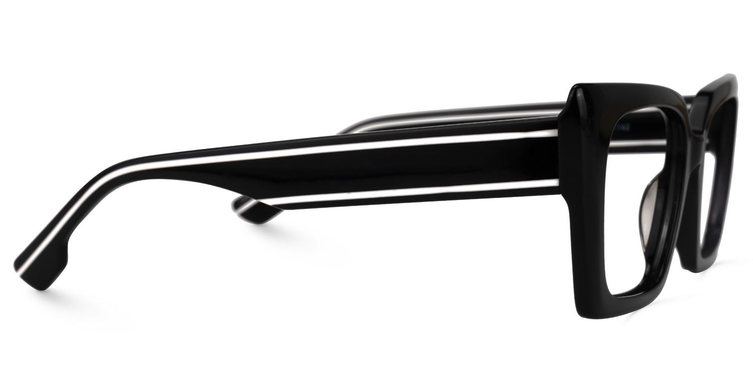 Denicia - Rectangle Black Eyeglasses | Vooglam 4