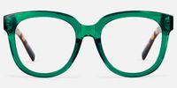 Vernetta - Square Green Eyeglasses | Vooglam Angle View