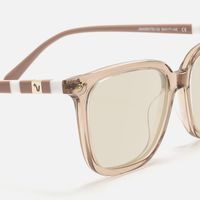 Terra - Champagne Square Acetate Sunglasses | Vooglam Design Details