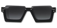 Dardhan - Rectangle Black/Gold Sunglasses | Vooglam Angle View