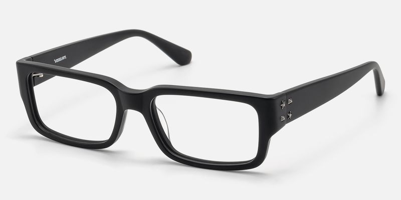 Drexen - Matte Black Acetate Rectangle Frames | Vooglam