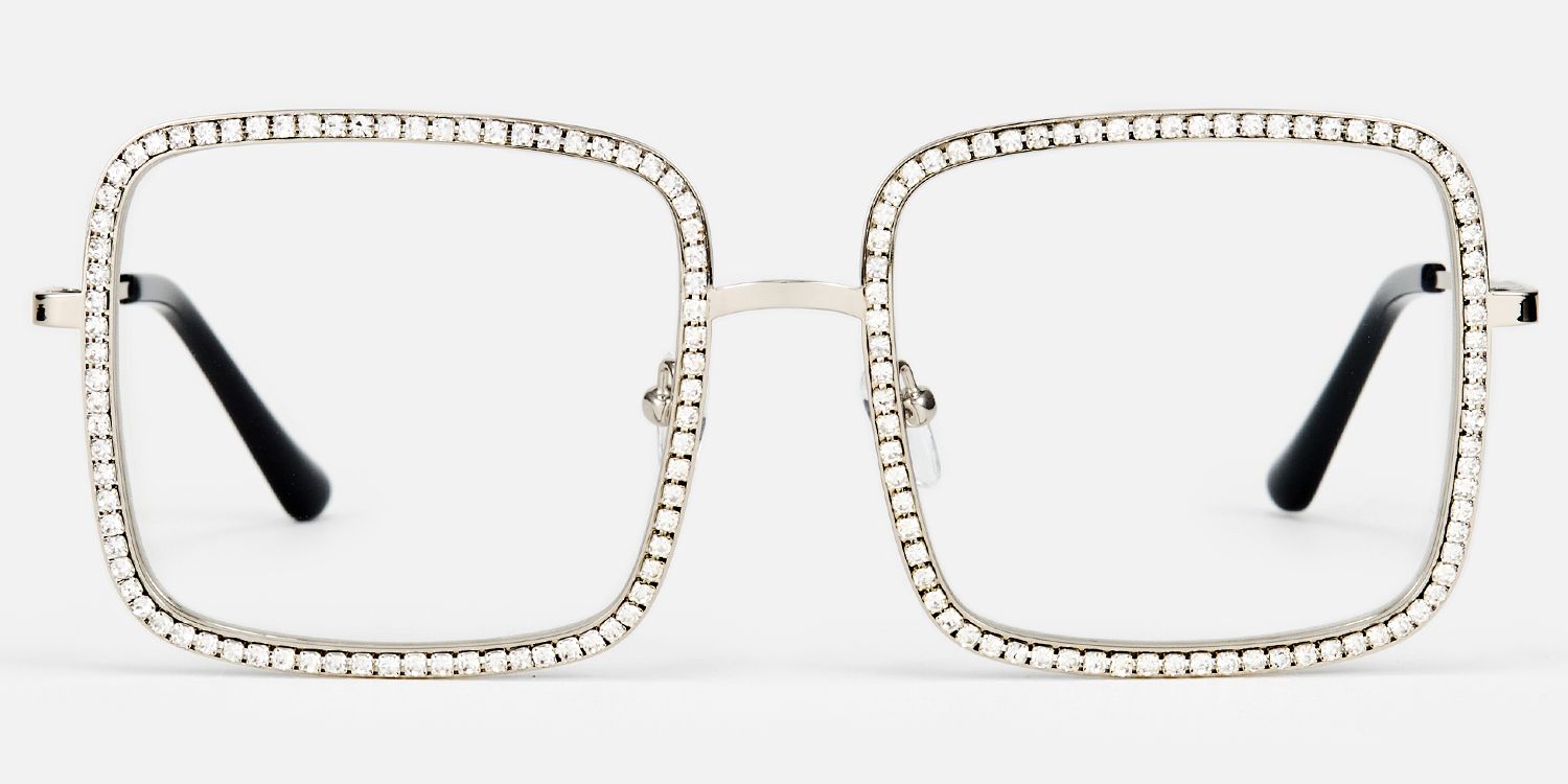 Kafele - Square Silver Eyeglasses | Vooglam Angle View