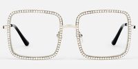 Kafele - Square Silver Eyeglasses | Vooglam Angle View