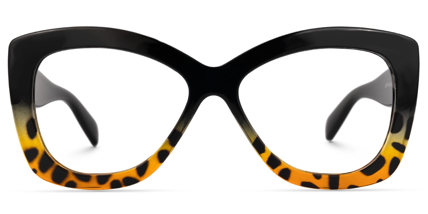 Undra - Butterfly Black/Tortoise Eyeglasses by Vooglam - Angle View