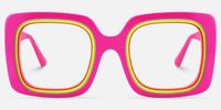 Esadowa - Square Pink Eyeglasses | Vooglam Angle View