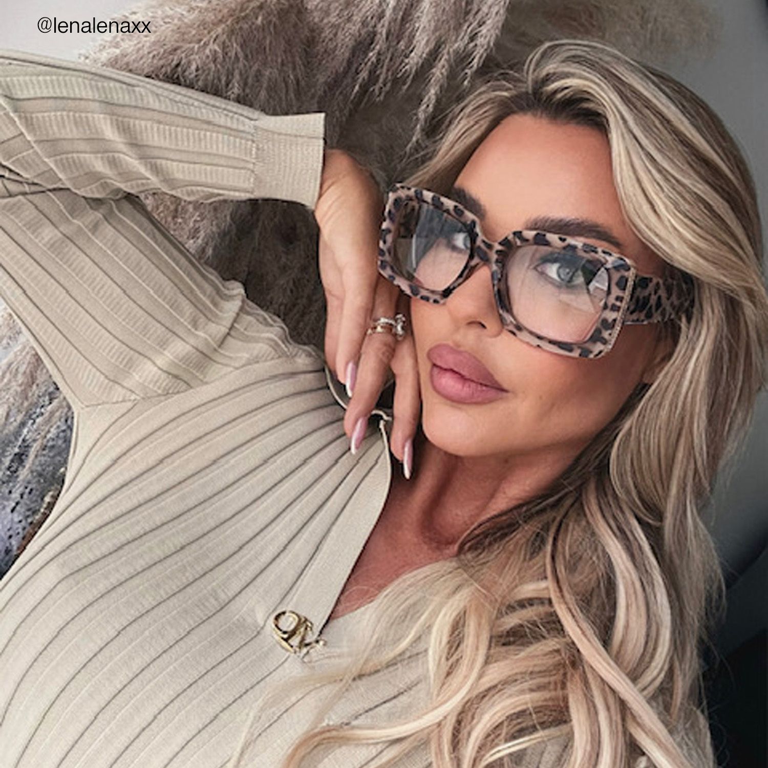 Borislav - Bold Animal Print Square Frame Glasses | Vooglam