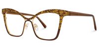 Aeryn - Cat Eye Brown Eyeglasses | Vooglam Front View