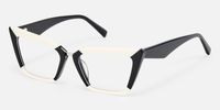 Petrie - Black & White Cat-Eye Glasses | Vooglam Front View