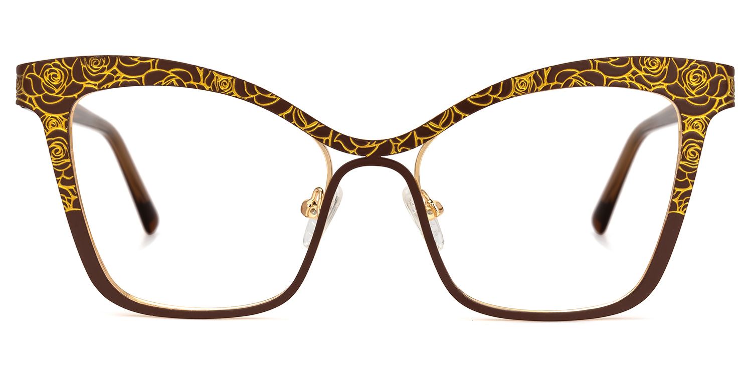Aeryn - Cat Eye Brown Eyeglasses | Vooglam Angle View