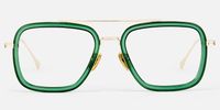 Alvira - Aviator Green Eyeglasses | Vooglam Angle View