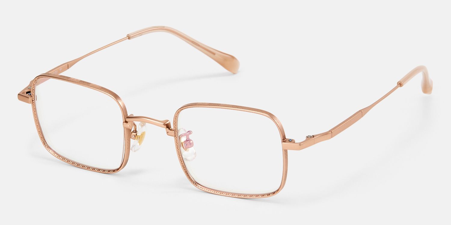 Arc - Square Gold Eyeglasses | Vooglam Front View