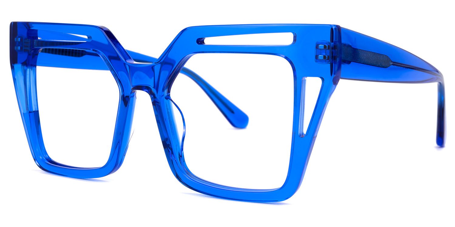 Eduarte - Square Blue Eyeglasses | Vooglam Front View