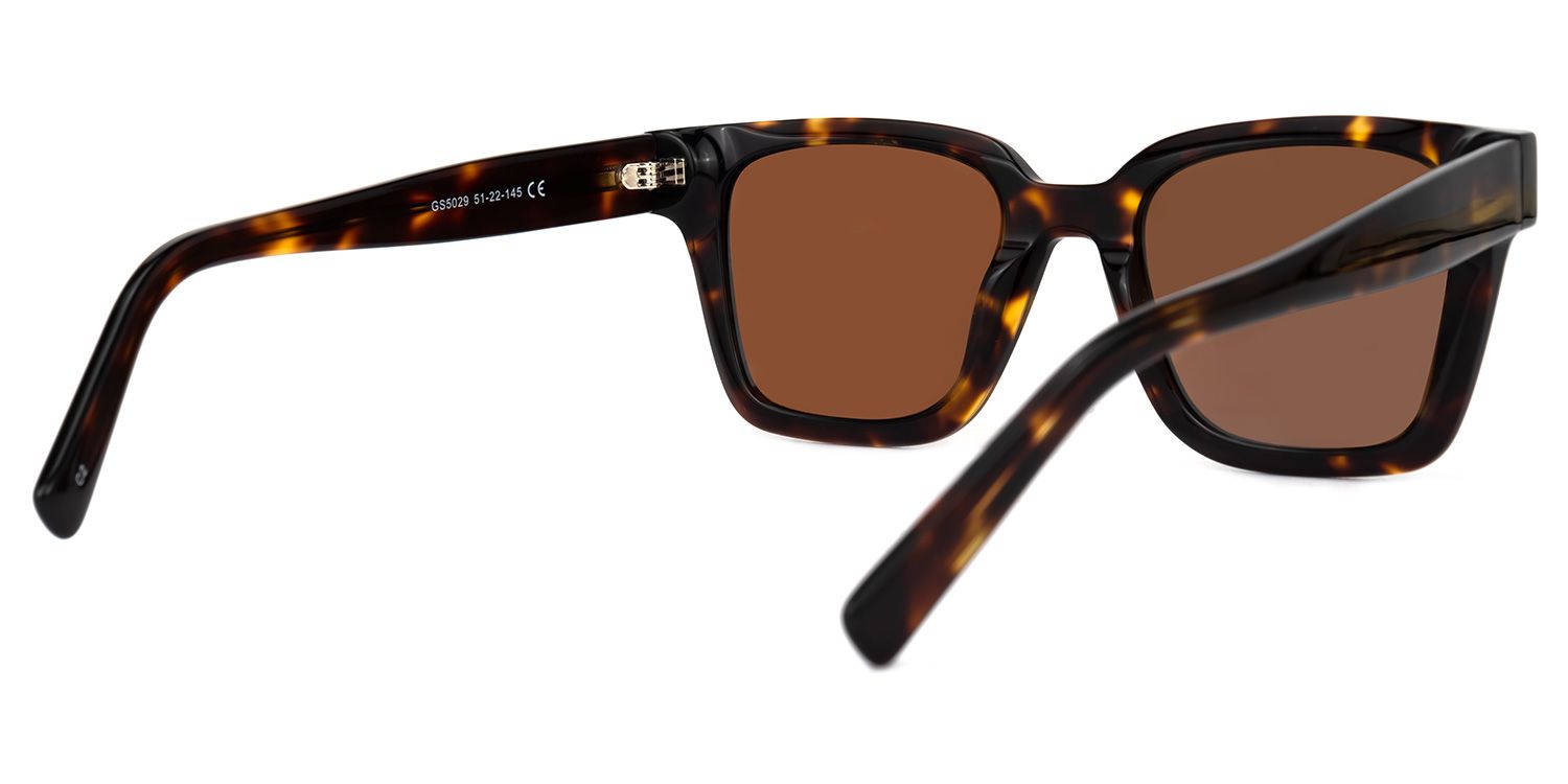 Dawes - Rectangle Tortoise Sunglasses | Vooglam Side View