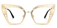 Agalia - Cat Eye Gold Eyeglasses | Vooglam Angle View