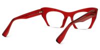 Kelly - Cat Eye Red Half Frame Eyeglasses | Vooglam Side View