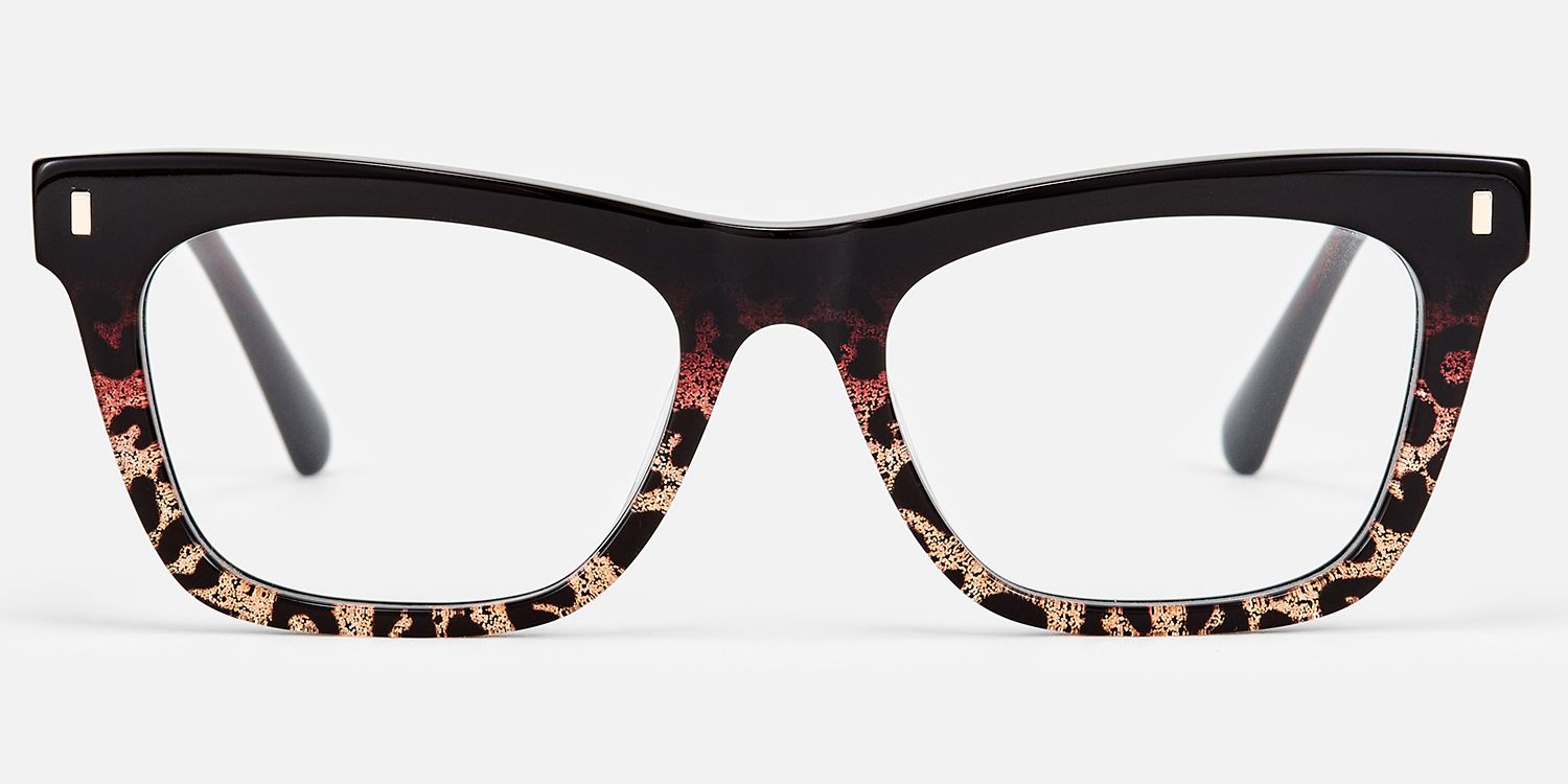 Calico - Distinctive Square Two-tone Eyeglasses | Vooglam Angle View