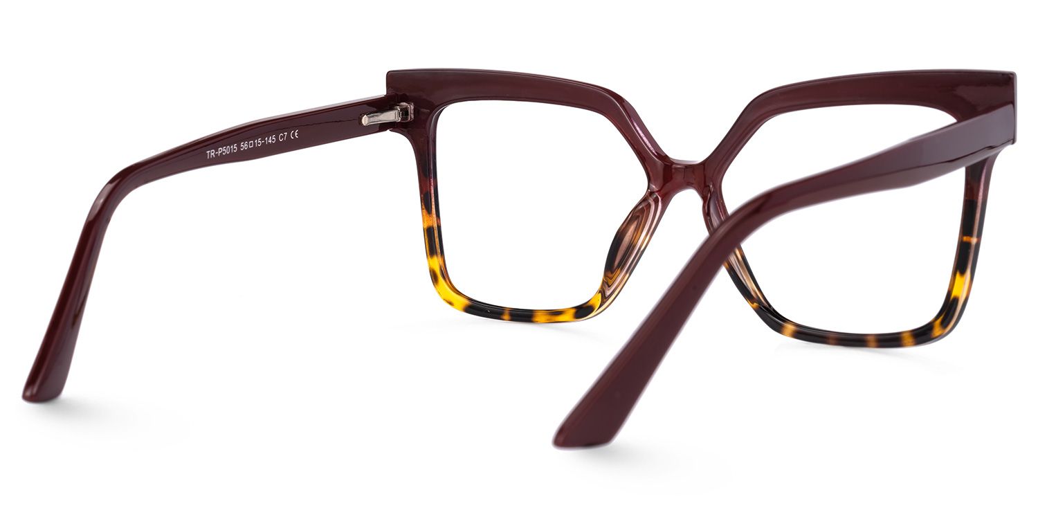 Istas - Square Coffee/Tortoise Eyeglasses | Vooglam Side View