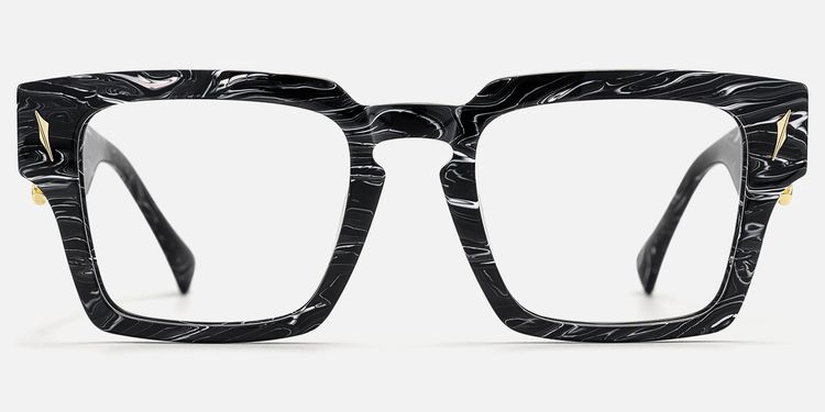 Stiletto - Black Marbled Glasses with Sword Deco | Vooglam