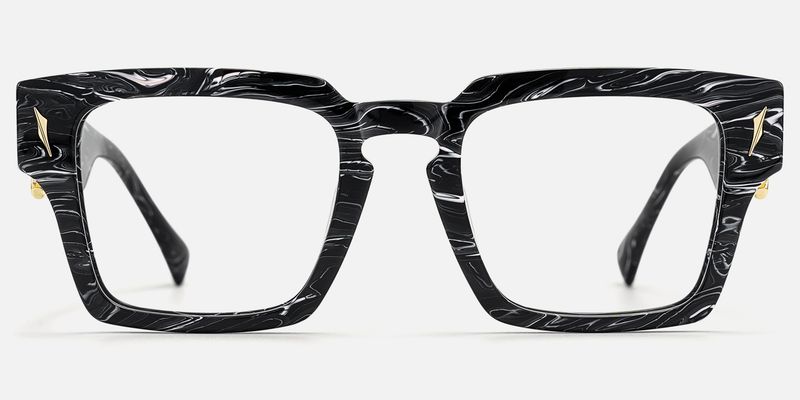 Stiletto - Rectangle Black Eyeglasses