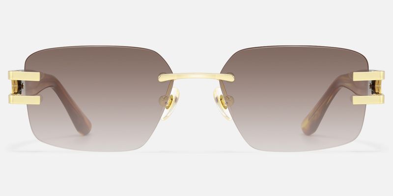 Aurum - Gradient Brown Rimless Sunglasses | Vooglam